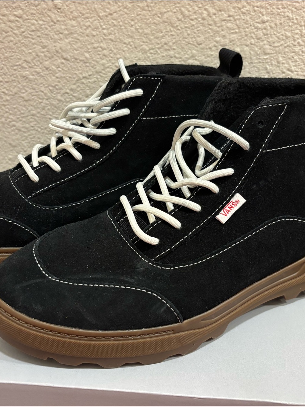 Vans Black Suede High-Top Sneakers with Gum Sole